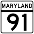 Maryland Route 91 marker