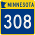 Trunk Highway 308 marker