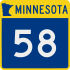 Trunk Highway 58 marker