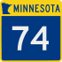 Trunk Highway 74 marker