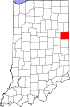 State map highlighting Jay County