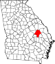 State map highlighting Emanuel County