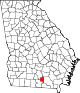 State map highlighting Lanier County