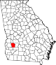 State map highlighting Terrell County