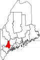 State map highlighting Androscoggin County