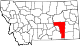 State map highlighting Rosebud County