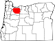 State map highlighting Clackamas County