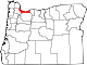 State map highlighting Multnomah County