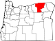 State map highlighting Umatilla County