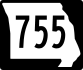 Route 755 marker