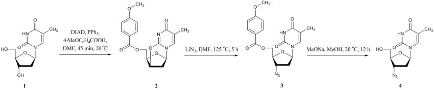 Synteza AZT z tymidyny