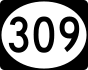 MS Highway 309 marker