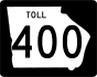State Route 400 toll marker
