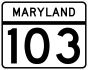 Maryland Route 103 marker