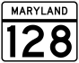 Maryland Route 128 marker