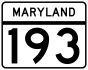 Maryland Route 193 marker