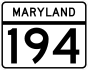 Maryland Route 194 marker