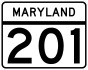 Maryland Route 201 marker