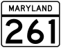Maryland Route 261 marker