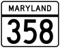 Maryland Route 358 marker