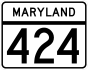 Maryland Route 424 marker