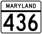 Maryland Route 436 marker