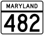 Maryland Route 482 marker