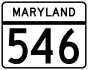 Maryland Route 546 marker
