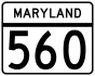 Maryland Route 560 marker
