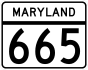 Maryland Route 665 marker