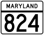 Maryland Route 824 marker