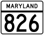 Maryland Route 826 marker