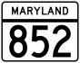 Maryland Route 852 marker