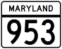 Maryland Route 953 marker