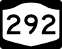 NYS Route 292 marker