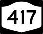 NYS Route 417 marker