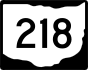 State Route 218 marker