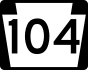PA Route 104 marker