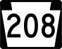 PA Route 208 marker