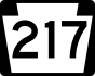 PA Route 217 marker