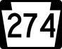 PA Route 274 marker