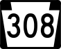 PA Route 308 marker