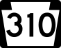 PA Route 310 marker