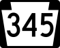PA Route 345 marker
