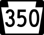 PA Route 350 marker