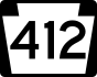 PA Route 412 marker