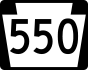 PA Route 550 marker