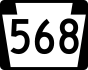 PA Route 568 marker