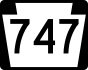PA Route 747 marker