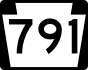 PA Route 791 marker